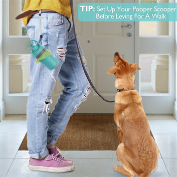 Dog Pooper Scooper with Built-In Bag Dispenser — Hands-Free 8-Claw Pet Waste Picker