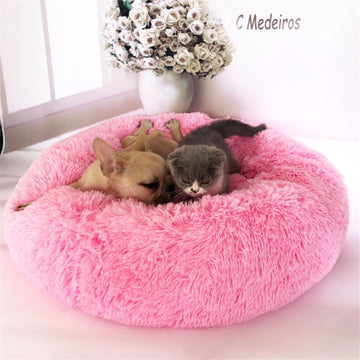 Round Fluffy Pet Nest Mattress – Cosy Bed for Cats & Small Dogs
