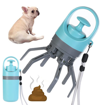 Dog Pooper Scooper with Built-In Bag Dispenser — Hands-Free 8-Claw Pet Waste Picker