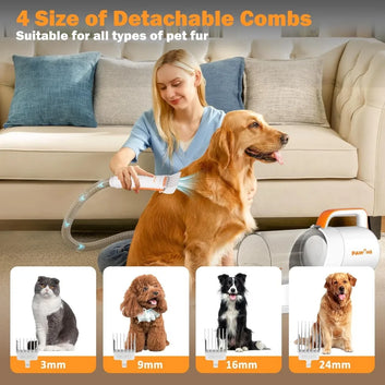 Professional Pet Grooming Kit with Vacuum – All-in-1 Deshedding & Clipping System