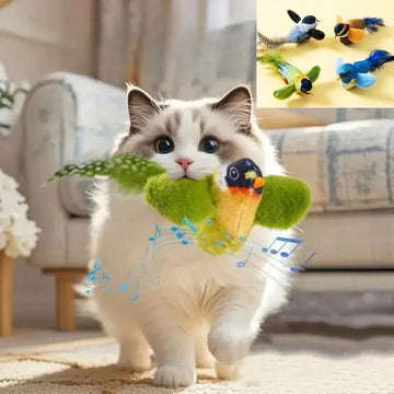 Indoor Interactive Birds Toy for Cat Chasing Teasing Toy Sounding Catnip