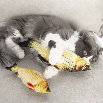 Simulated Fish Cat Toy – Soft Plush Throw Pillow Chew Toy for Cats