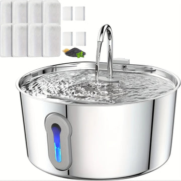 4L Stainless Steel Automatic Pet Drinker Water Dispenser for Multiple Pets