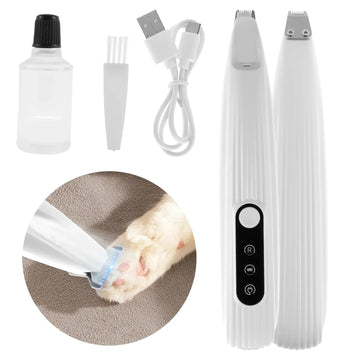 Pet Paw Trimmer with LED Light – Low Noise Dog Paw Hair Clipper