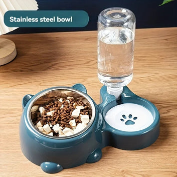Automatic Pet Feeder & Water Dispenser – Integrated 2-in-1 Feeding System
