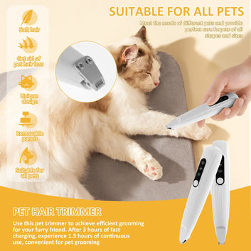 Pet Paw Trimmer with LED Light – Low Noise Dog Paw Hair Clipper