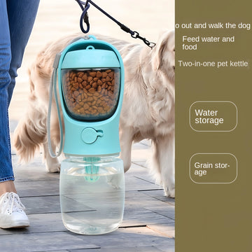 Portable Pet Water & Food Bottle – 2-in-1 Travel Bottle for Dogs & Cats